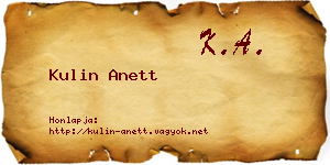 Kulin Anett névjegykártya